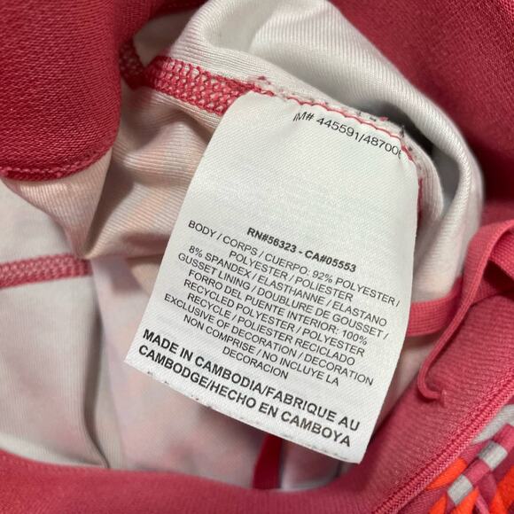 Nike Dri Fit Pink Striped Capri Activewear Leggings - Size XS - Fold Over Waist - Picture 5 of 7